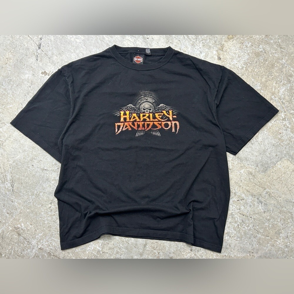 Harley Davidson Black T-shirt Oversized Baggy Street Wear‎ 2XLarge